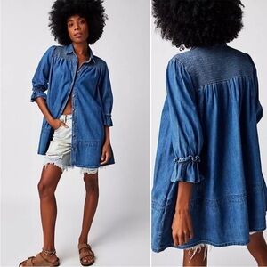 Free People Indigo Denim Tunic